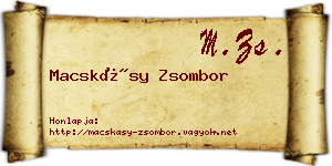 Macskásy Zsombor névjegykártya