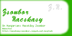 zsombor macskasy business card