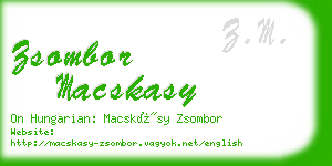 zsombor macskasy business card